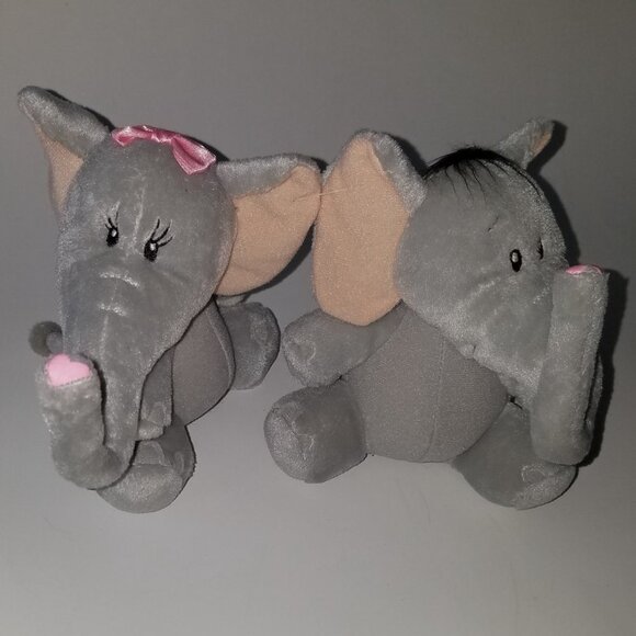 Applause Elephant Plush Couple Entertwined Trunks Valentine's Day Gift 5.5" Toy - Picture 10 of 10